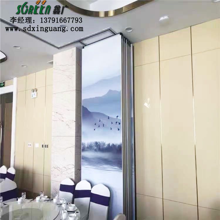 山東酒店活動(dòng)隔斷，吊軌道隔斷工程